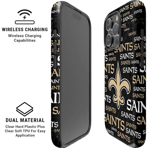 NFL New Orleans Saints Black Blast iPhone 16 Pro Magsafe Impact Case